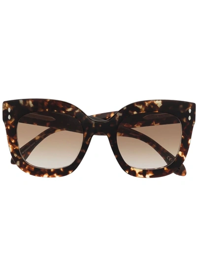 Shop Isabel Marant Eyewear Tortoise-shell Cat-eye Sunglasses In Braun
