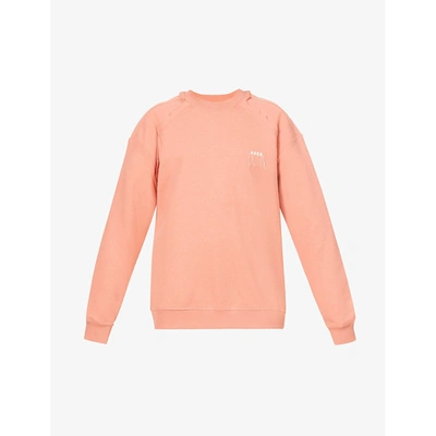 Shop Ader Error Kaput Logo-embroidered Cotton-blend Jersey Sweatshirt In Pink