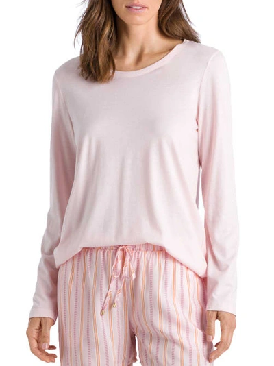 Shop Hanro Sleep & Lounge Knit Pajama Top In Apricot Blush