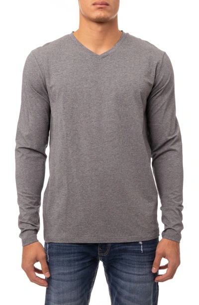 Shop X-ray V-neck Long Sleeve T-shirt In Charcoal Heather