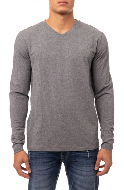 X-ray X Ray Long Sleeve Crewneck T-shirt In Charcoal Heather