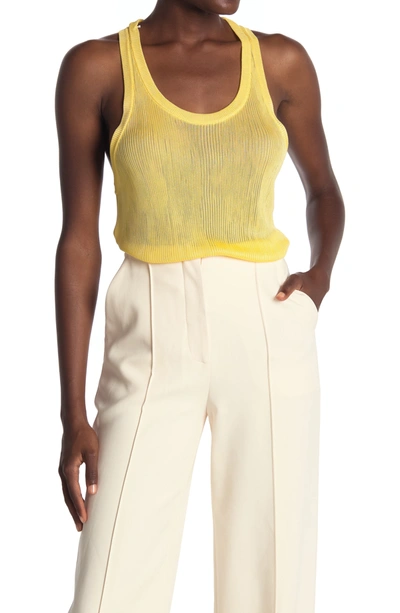 Shop Red Valentino Sheer Knit Tank In Giallo