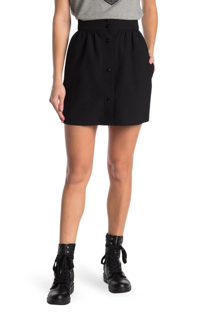 Shop Red Valentino Gonna Button Front Mini Skirt In Nero
