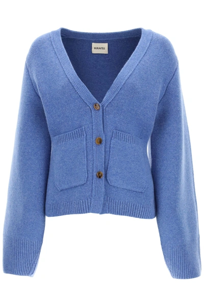 Shop Khaite Scarlett Cashmere Cardigan In Sky Blue (blue)