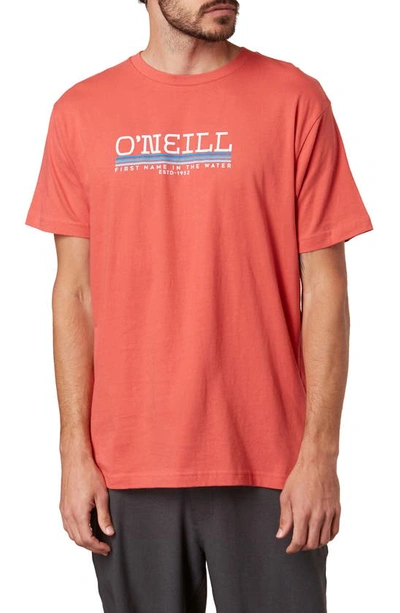 Shop O'neill Parallel Lines Graphic Tee In Hot Red
