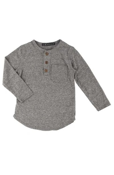 Shop Miki Miette Buzz Long Sleeve Henley T-shirt In Heather Grey