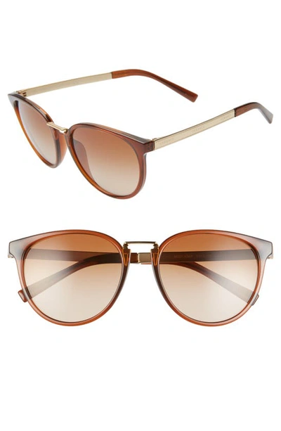 Shop Versace Phantos 54mm Round Sunglasses In Brown/ Gold/ Brown Gradient