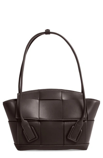 Shop Bottega Veneta The Arco 48 Intrecciato Leather Top Handle Bag In Fondente