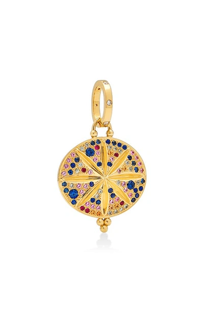 Shop Temple St Clair Sorcerer Diamond & Sapphire Enhancer In Yellow Gold