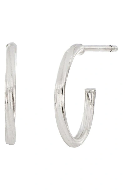 Shop Bony Levy 14k White Gold Small Twisted Hoop Earrings In Silver