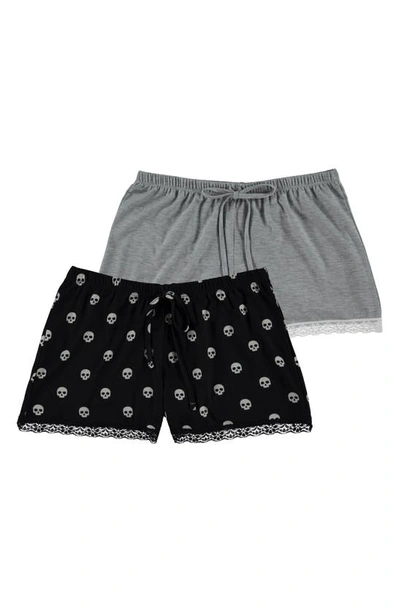 Shop Fn Contemporary Assorted 2-pack Lounge Shorts In Heather Grey
