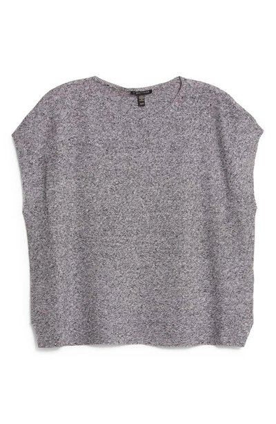 Shop Eileen Fisher Crewneck Boxy Top In Black/ White