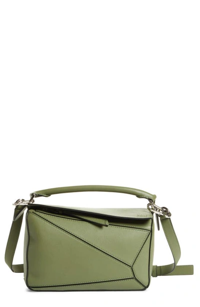 Shop Loewe Puzzle Small Shoulder Bag In Avocado Green