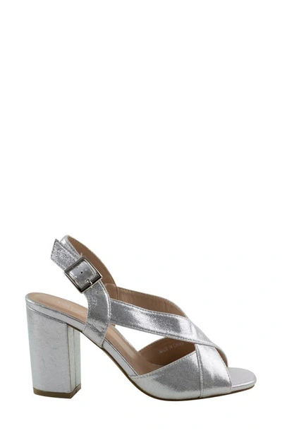 Shop Paradox London Pink Hibiscus Slingback Sandal In Silver
