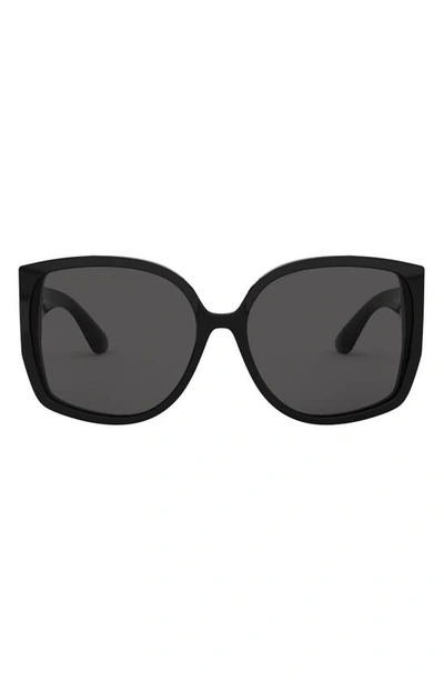 Shop Burberry 61mm Square Sunglasses In Black/ Grey
