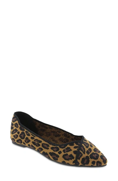 Shop Mia Elanna Knit Flat In Leopard Print