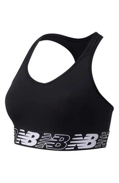 New Balance Running Pace 3.0 medium support sports bra in black