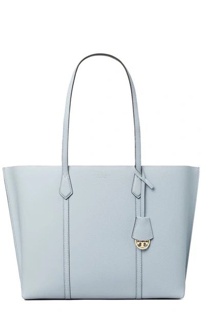 Shop Tory Burch Perry Triple Compartment Leather Tote In Icicle