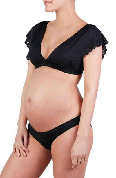 Shop Cache Coeur Bloom Two-piece Maternity Swimsuit In Black