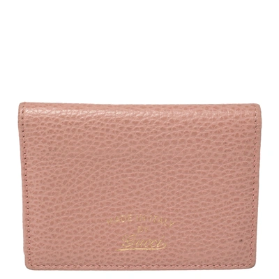 Pre-owned Gucci Pink Leather Card Holder