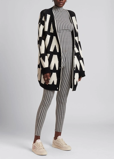 Shop Valentino V Logo-print Oversized Cardigan In Black/white