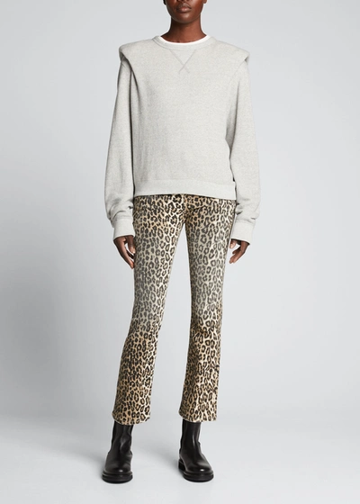 Shop R13 Kick-fit Mid-rise Skinny Flare Jeans In Tyler Leopard