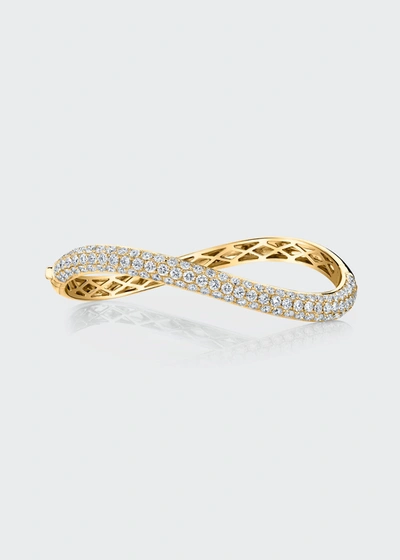 Shop Anita Ko 18k Yellow Gold Curved Diamond Bangle
