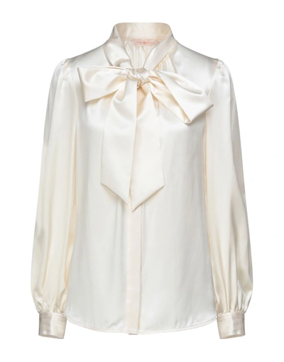 Shop Tory Burch Woman Shirt Ivory Size 4 Silk In White