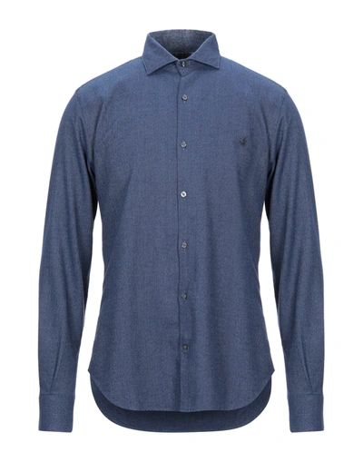 Brooksfield Denim Shirts In Blue