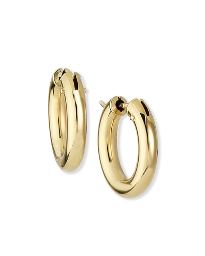 Shop Roberto Coin Oval Hoop Earrings In Gold