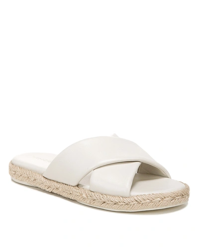 Shop Vince Selene Crisscross Flat Sandals In Off White