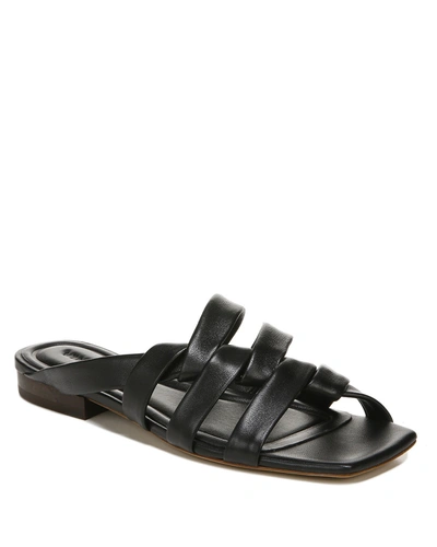 Shop Vince Zayna Knot Caged Flat Sandals In Black