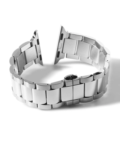Shop Shinola Men's 20mm 3-link Stainless Steel Bracelet For Apple Watch In Silver