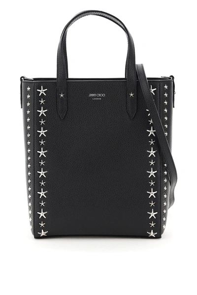 Shop Jimmy Choo Star Studs Pegasi N / S Tote Bag In Black