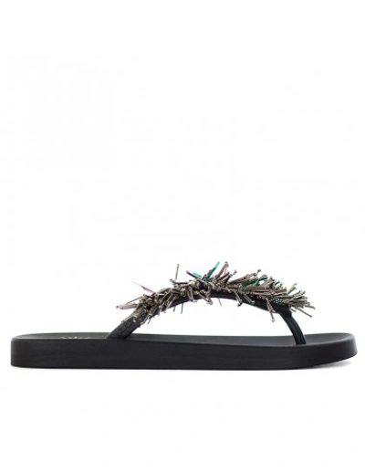 The Holy Beach Flip Flops With Accessories In Black | ModeSens