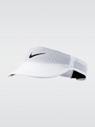 Shop Nike Running Dri-fit Adv Aerobill Visor In White