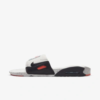 Shop Nike Air Max 90 Slides In White,turf Orange,aquamarine,black