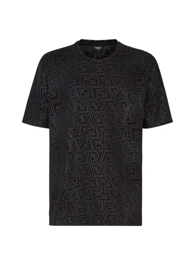 Shop Fendi Black Jersey T-shirt