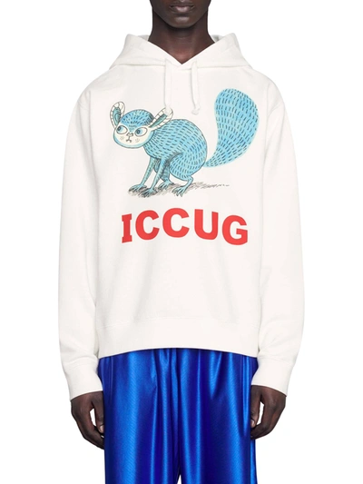 Shop Gucci Iccug Animal Print Sweatshirt By Freya Hartas In Nude & Neutrals