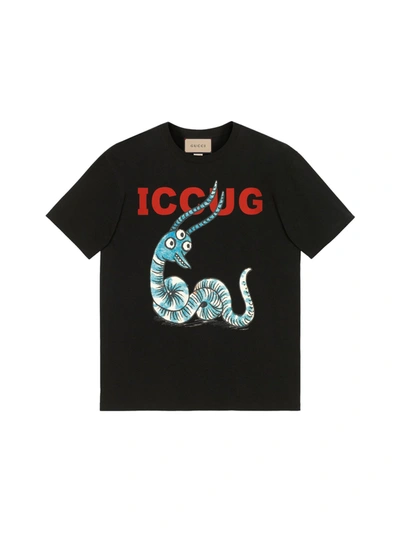 Shop Gucci T-shirt  By Freya Hartas In Black