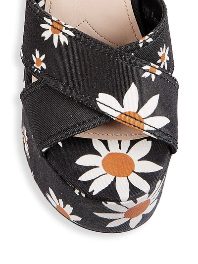 Shop Miu Miu Women's Floral Platform Sandals In Topazio