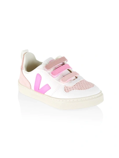 Shop Veja Little Kid's & Kid's Esplar Leather Grip-tape Sneakers In Pink