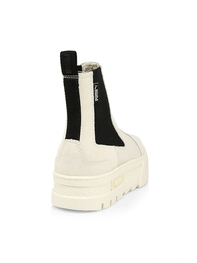Shop Puma Women's Mayze Suede Chelsea Boots In White