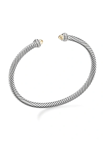 Shop David Yurman Women's Cable Classic Bracelet With Gemstone & Diamonds In Amethyst