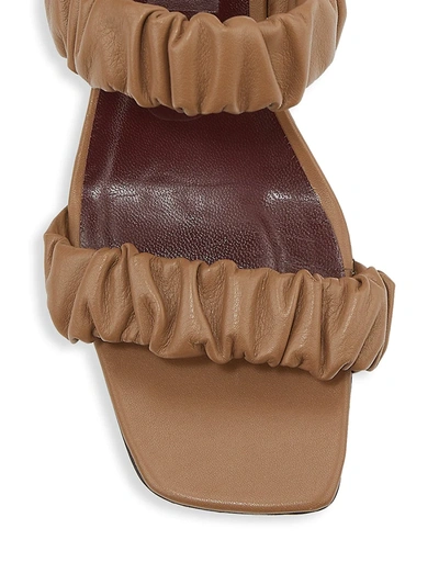 Shop Staud Women's Frankie Ruched Leather Mules In Dark Blush