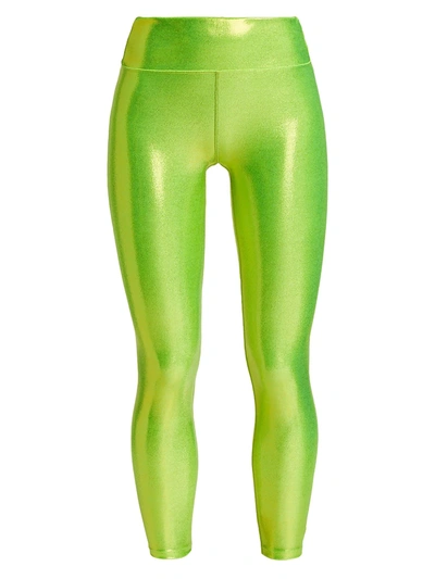 Shop Heroine Sport Marvel Metallic Leggings In Chartreuse