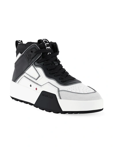 Shop Moncler Men's Promyx Space High-top Sneakers In White