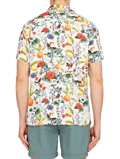 Shop Orlebar Brown Men's Travis Botanical Shirt In Almond