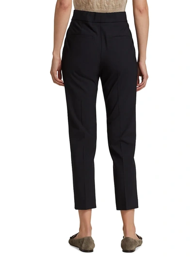 Shop Brunello Cucinelli Embellished Cropped Trousers In Blue