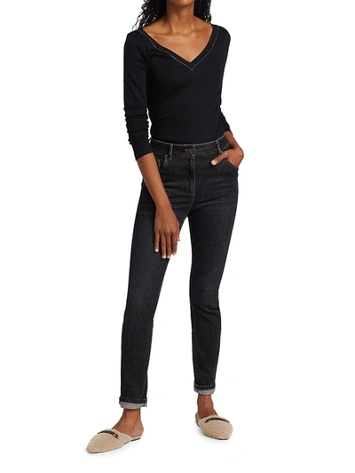 Shop Brunello Cucinelli Straight-leg Jeans In Black